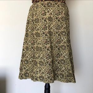 DKNY HiLo Floral Sequin Skirt